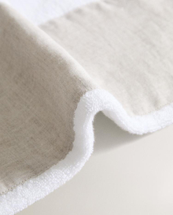 ZARA HOME БАННОЕ ПОЛОТЕНЦЕ ИЗ СМЕСИ ХЛОПКА И ЛЬНА, СВЕТЛО-БЕЖЕВЫЙ