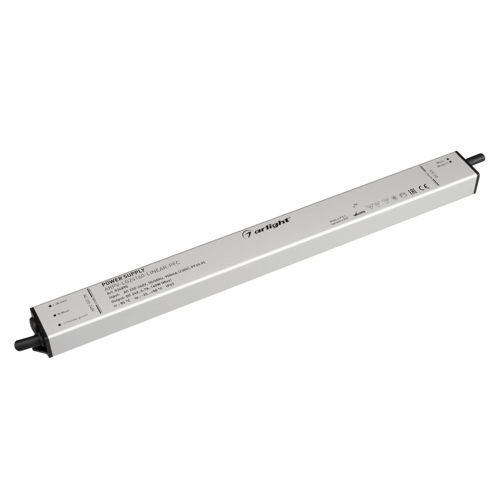 Блок питания ARPV-LG24160-LINEAR-PFC (24V, 6.7A, 160W) (Arlight, IP67 Металл, 5 лет) 034890