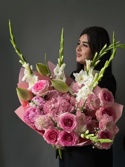 Сборный букет «Розовое облако»