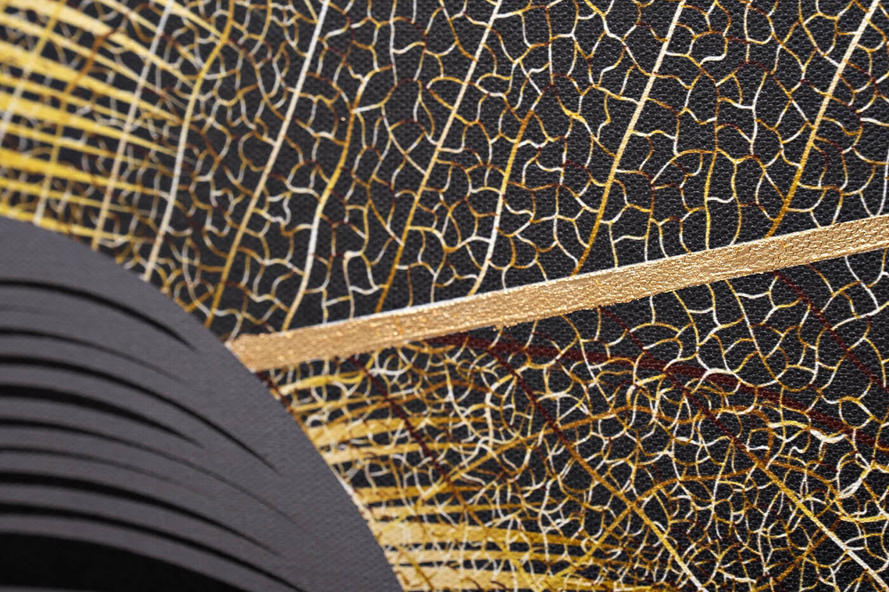 Картина 100х70см Garda Decor 89VOR-Golden Lives-4 Золотые листья-4