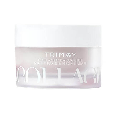 Ночной крем для лица и шеи с бакучиолом Trimay Collagen Bakuchiol Night Face & Neck Cream, 50 мл