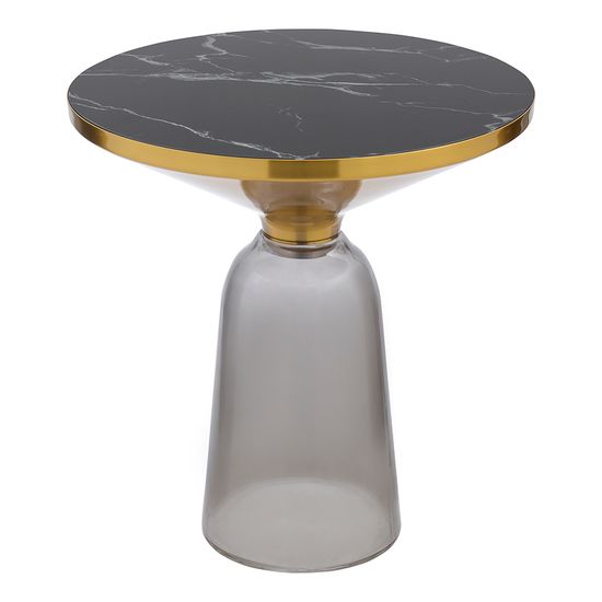 Столик кофейный odd, D50 см, мрамор/черный