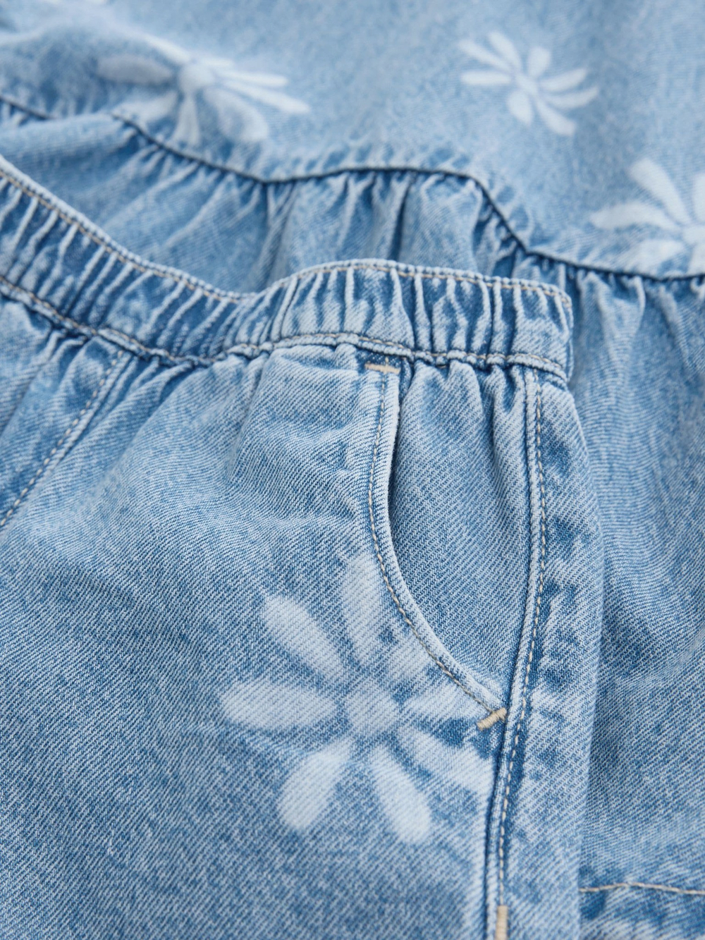 Топ джинсовый и шорты джинсовые в комплекте для девочки Next E29-099, Голубой