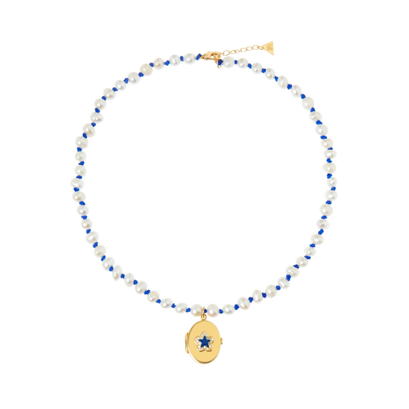 Колье Медальон Звездная Пыль – Синее