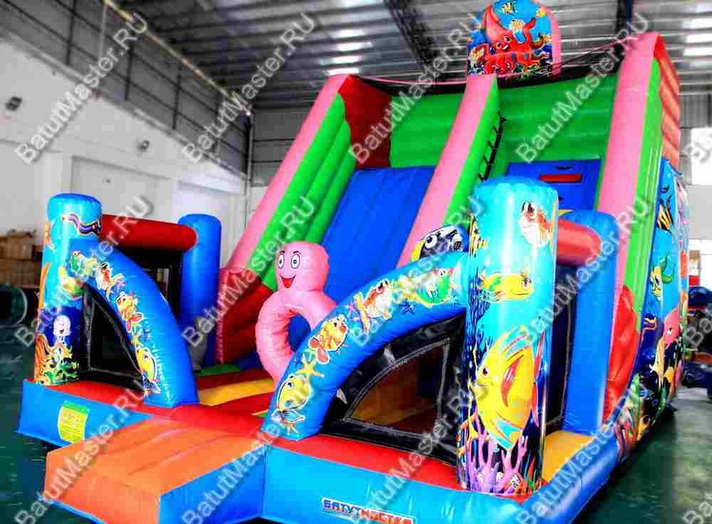 Батут-горка "Приключения рыбки" 7*5*6 м