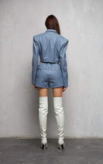 Укороченный пиджак из эко-кожи