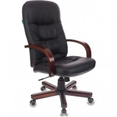 Кресло руководителя Бюрократ T-9908/WALNUT черный кожа крестовина металл