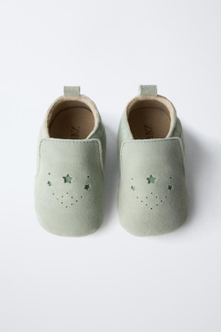 ZARA КОЖАНЫЕ ПИНЕТКИ, ГОЛУБОЙ