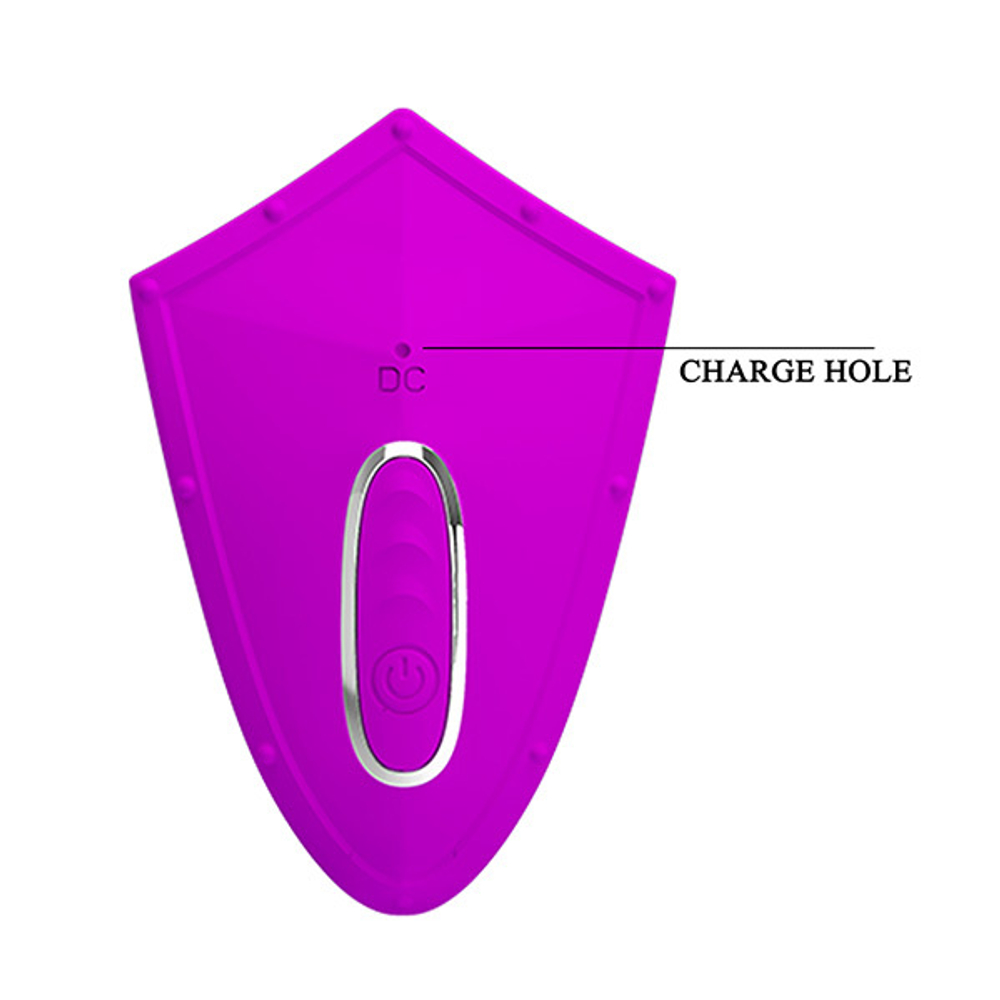 Лиловый вибромассажёр 9,7см с пультом ДУ Pretty Love Willie BI-014583W