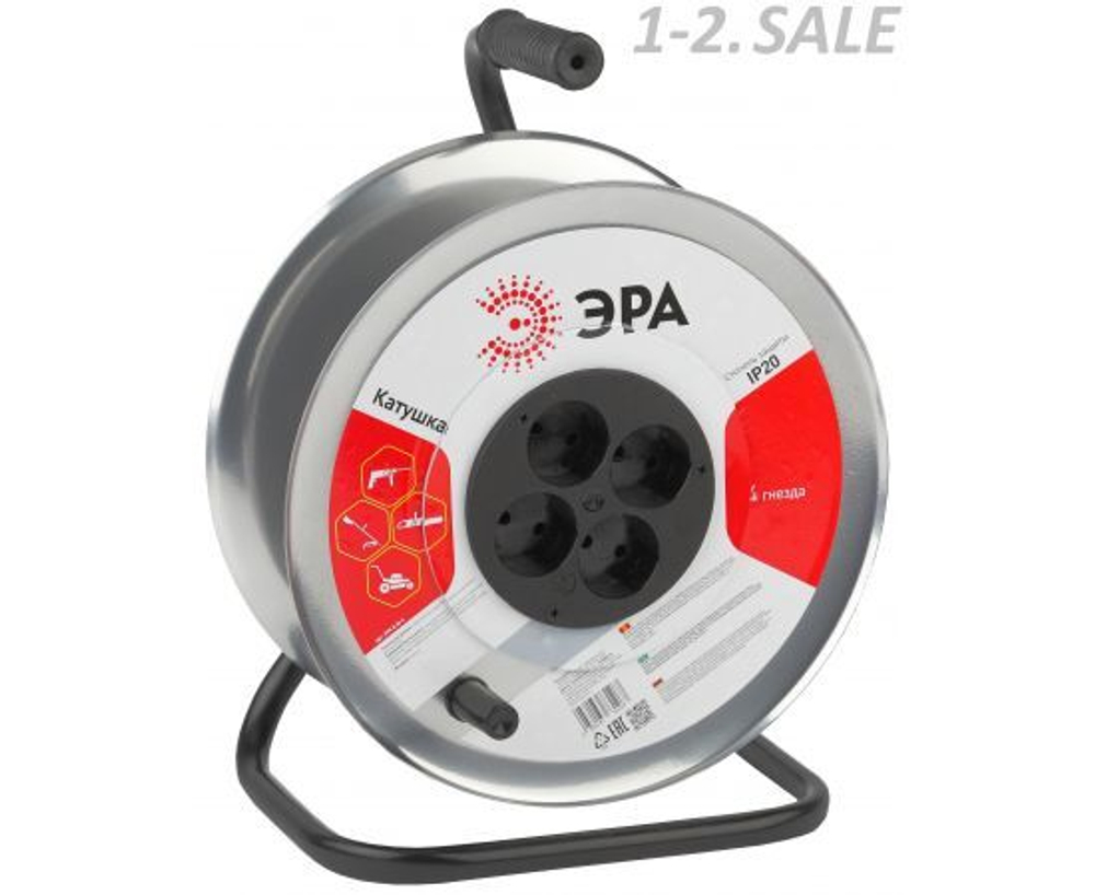 K-M-4 Силовые удлинители, катушка металлическая без заземления 4гн Эра Б0033024