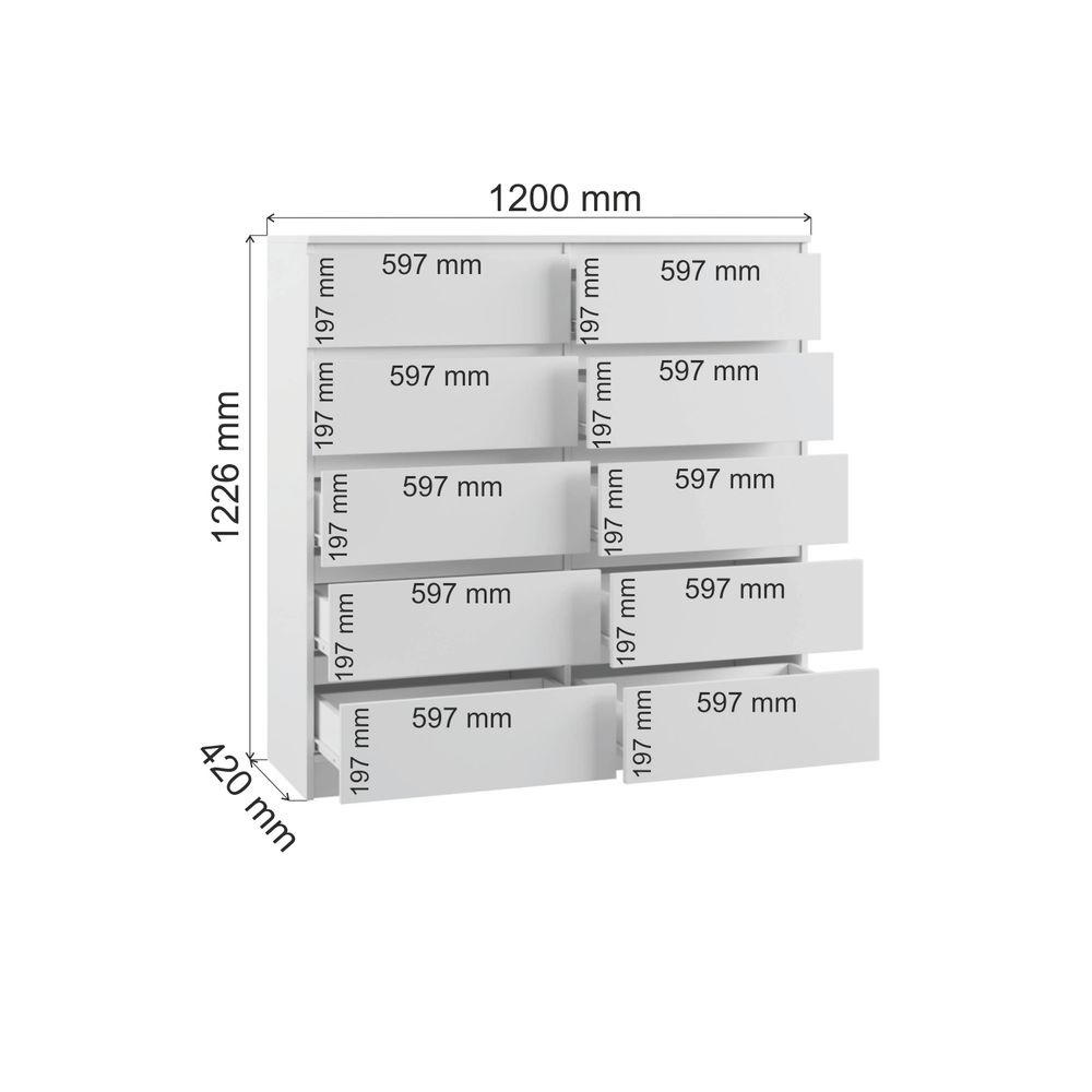 МС Мадера Комод К10М 1200*1226*420 (лдсп белый)