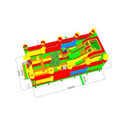 Коммерческий надувной батут «Страна Сафария 2» с крышей, 10x5x5 м.