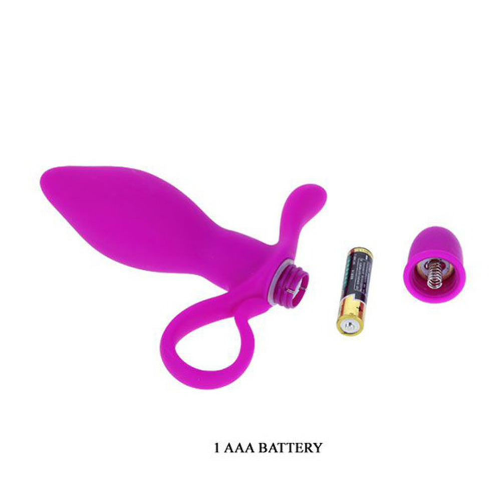 Силиконовый анальный стимулятор 13,3см с вибрацией Pretty Love Taylor BI-014287