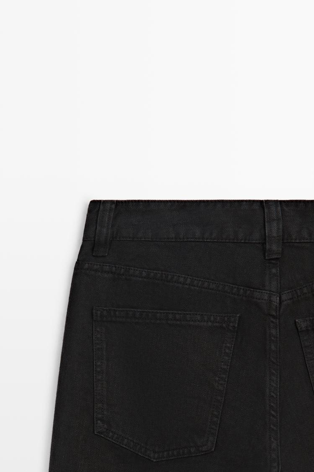 Massimo Dutti Джинсы прямого кроя с низкой посадкой и укороченными штанинами, черный