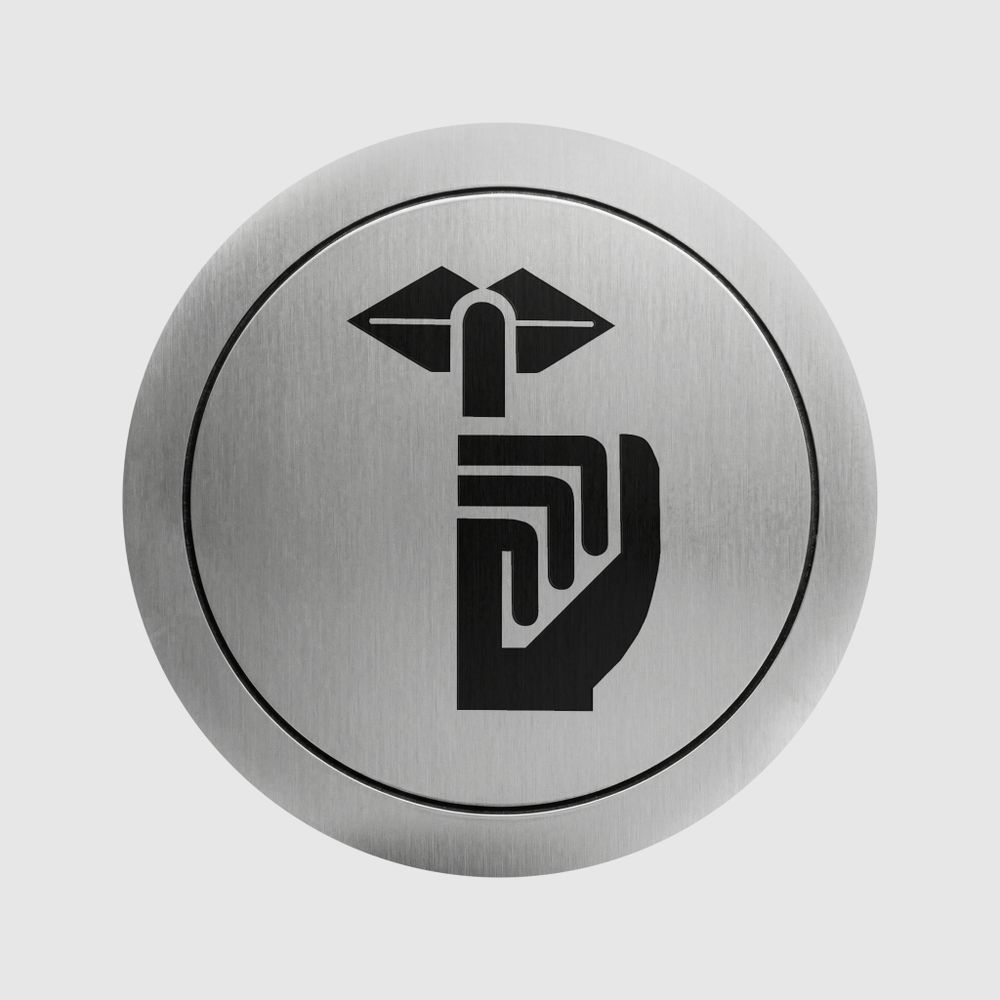 Табличка "Соблюдайте тишину" нерж. сталь NOFER 16735.2.S матовый