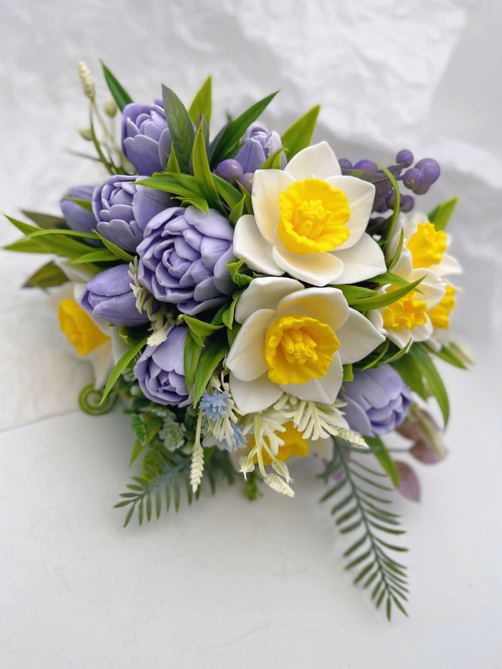 Букет из мыла «Тюльпаны и нарциссы, вайлет»