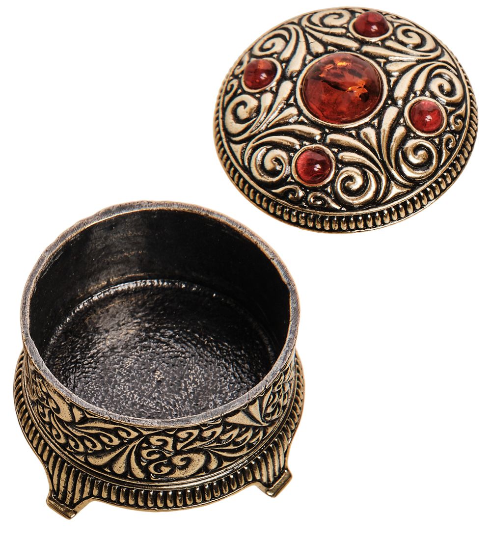 Народные промыслы AM-3267 Шкатулка «Вернисаж» (латунь, янтарь)