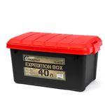 Ящик многофункц. особопрочный СЛЕДОПЫТ Expedition Box, 40 л, 600х360х320 мм, цв. черный/красный/3/