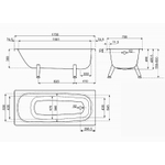 Ванна стальная ВИЗ RIANTO 170х70 пристенная (RV-170)