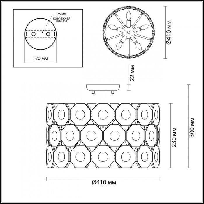 Люстра на штанге Odeon Light 4973/5C