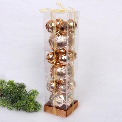 Набор шаров "Miracle" 10 см + 5 см-15 предм. Шампань