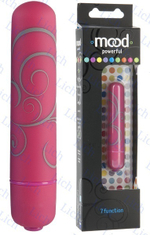 Розовый водонепроницаемый мини-массажер MOOD POWERFUL