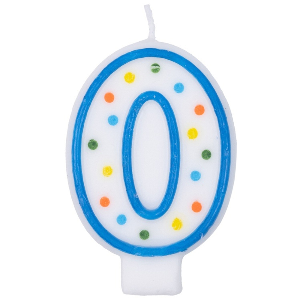 Свечи-цифры «Горошек» цветной двухсторонний рисунок, 7,6 см