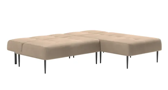 Monaco диван-кровать с шезлонгом, без подлокотников бархат цвет бежевый 5