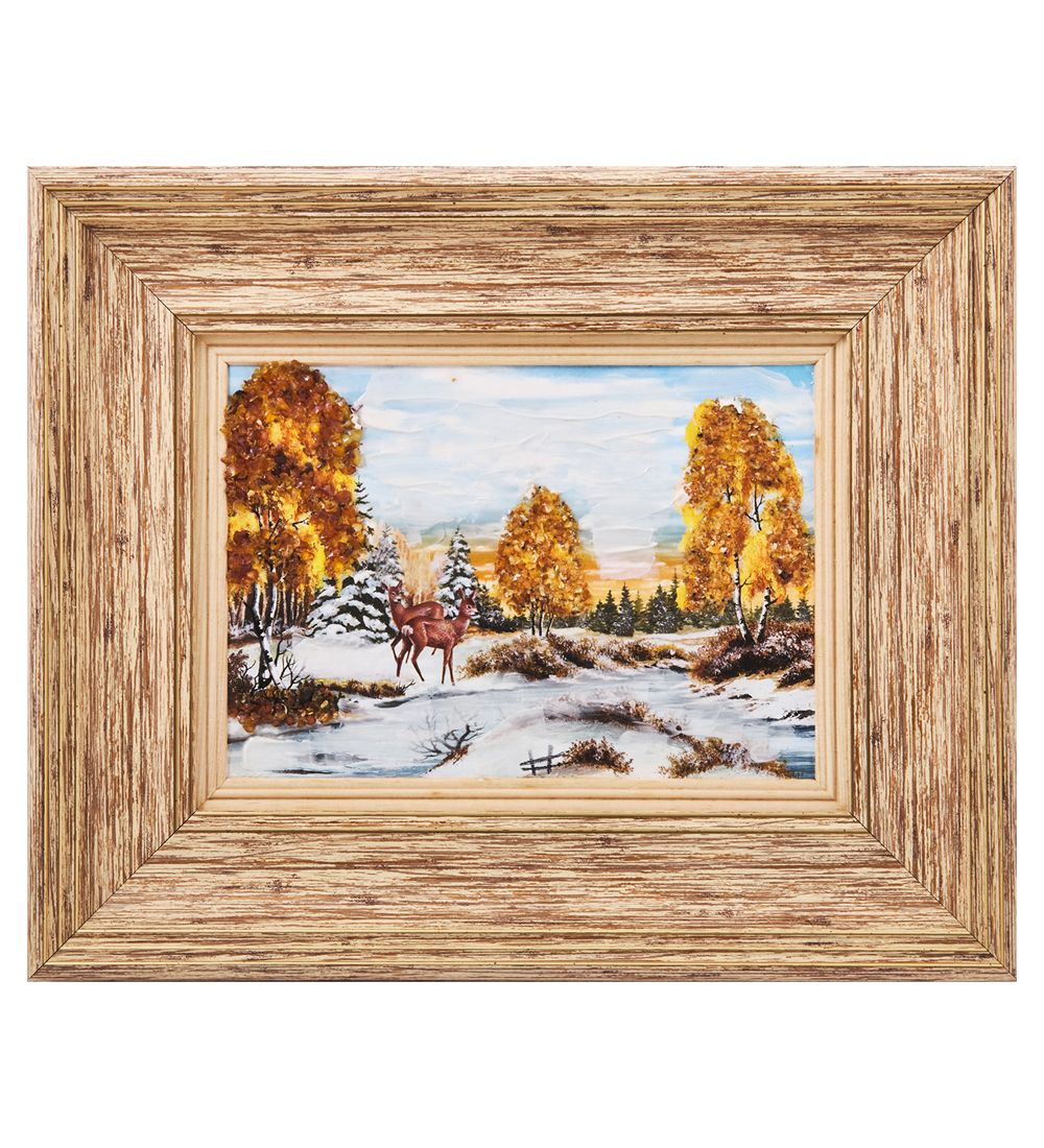 AMB-03/47 Картина «Красота природы» (с янтарной крошкой) H-32см