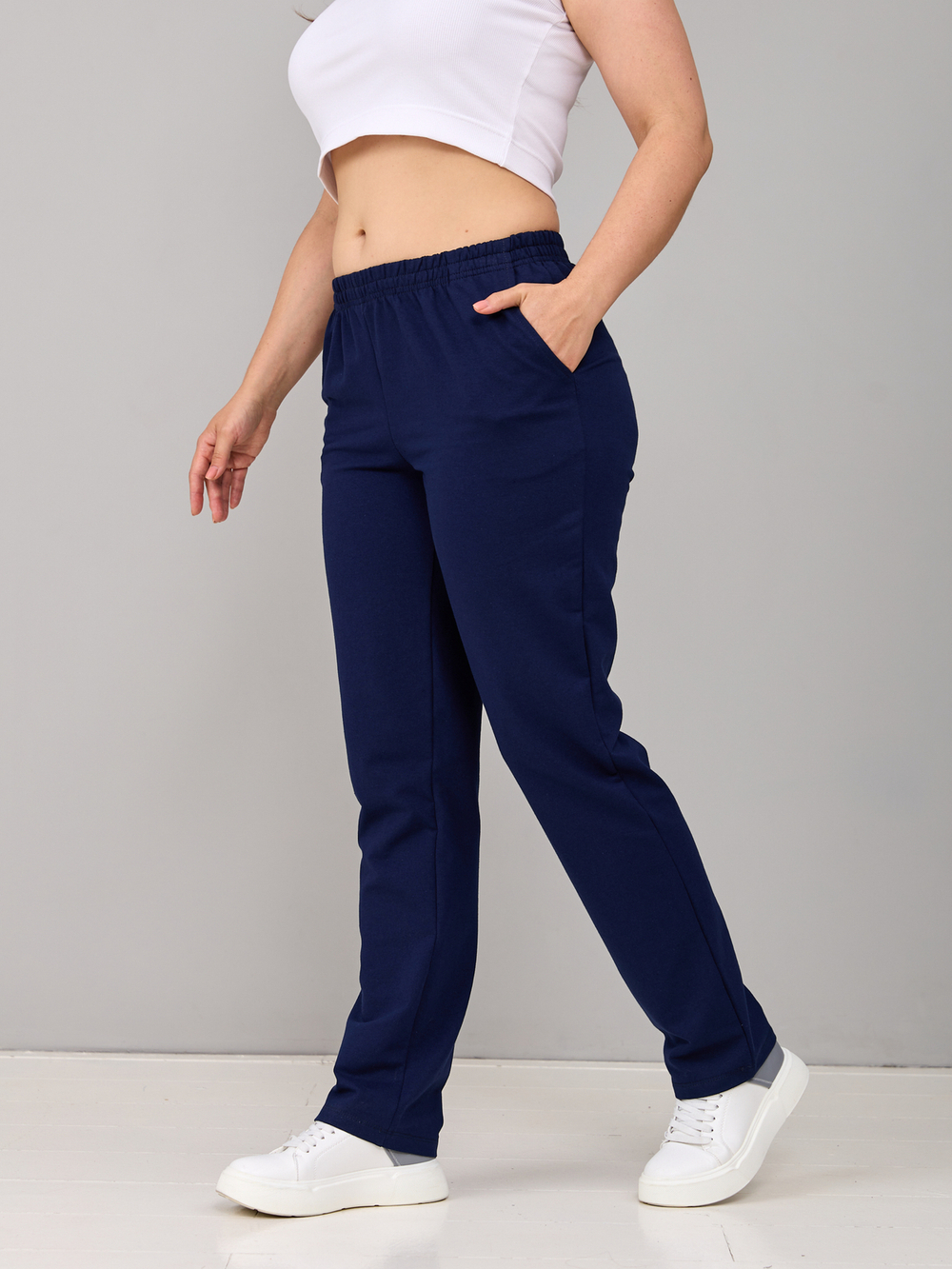 Костюм с брюками КБ-384/синий-цепи