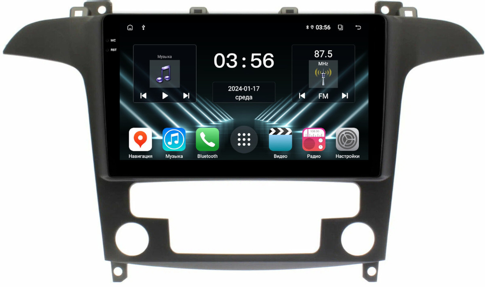 Магнитола для Ford S-Max, Galaxy 2 2006-2015 (климат) - FarCar DX3028M монитор 9.5" IPS на Android 13, 4+64Гб, CarPlay