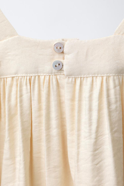 ZARA АТЛАСНОЕ ПЛАТЬЕ С ВЫШИВКОЙ, ЭКРЮ