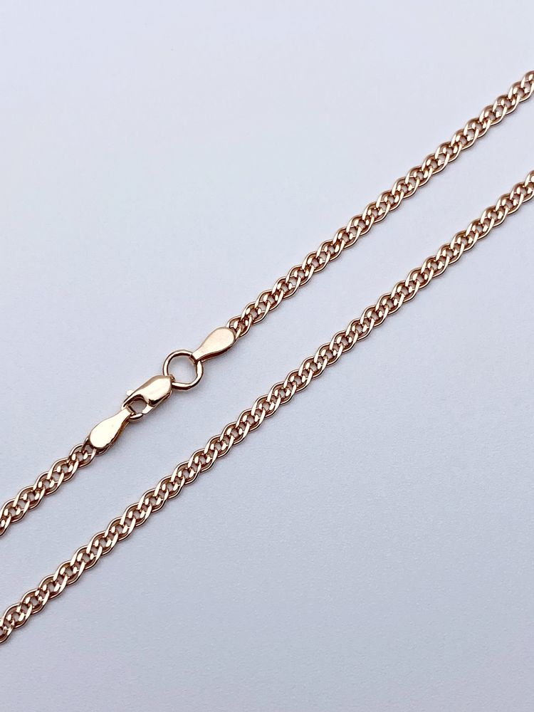 Цепь из серебра/Нонна граненая/Позолота