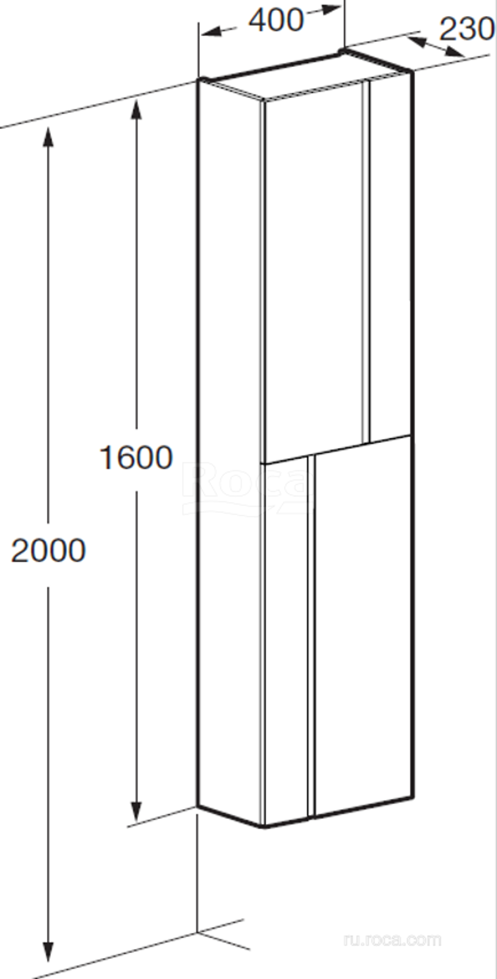 Шкаф - колонна Roca Luna 1600 белая ZRU9307768