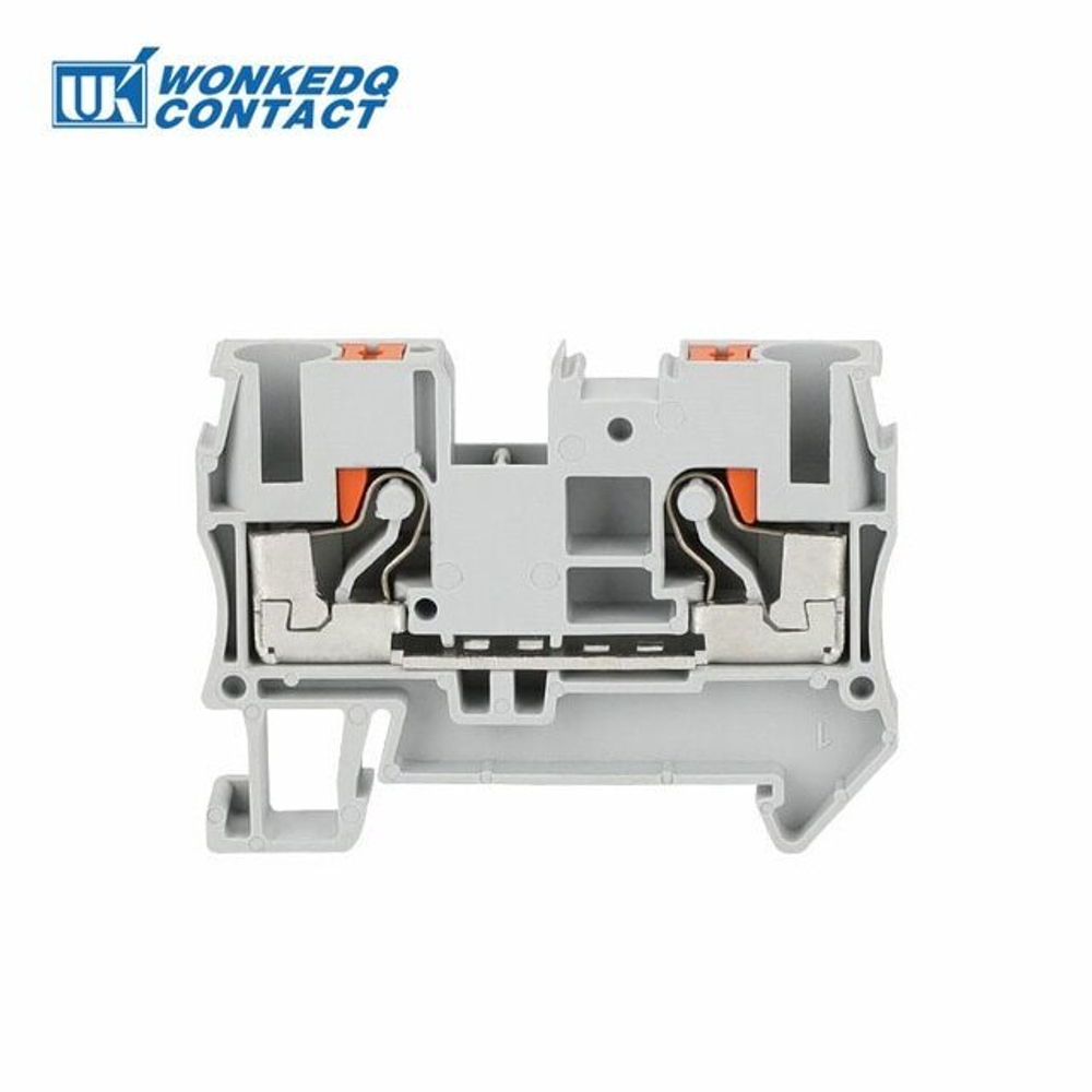 Клемма 2-проводная проходная 0.5-6мм2 на DIN рейку JPT 6 Push-in серая 1000V/57A  3211813WE