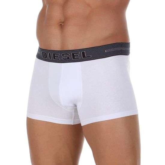 Мужские трусы боксеры белые с серой резинкой Diesel