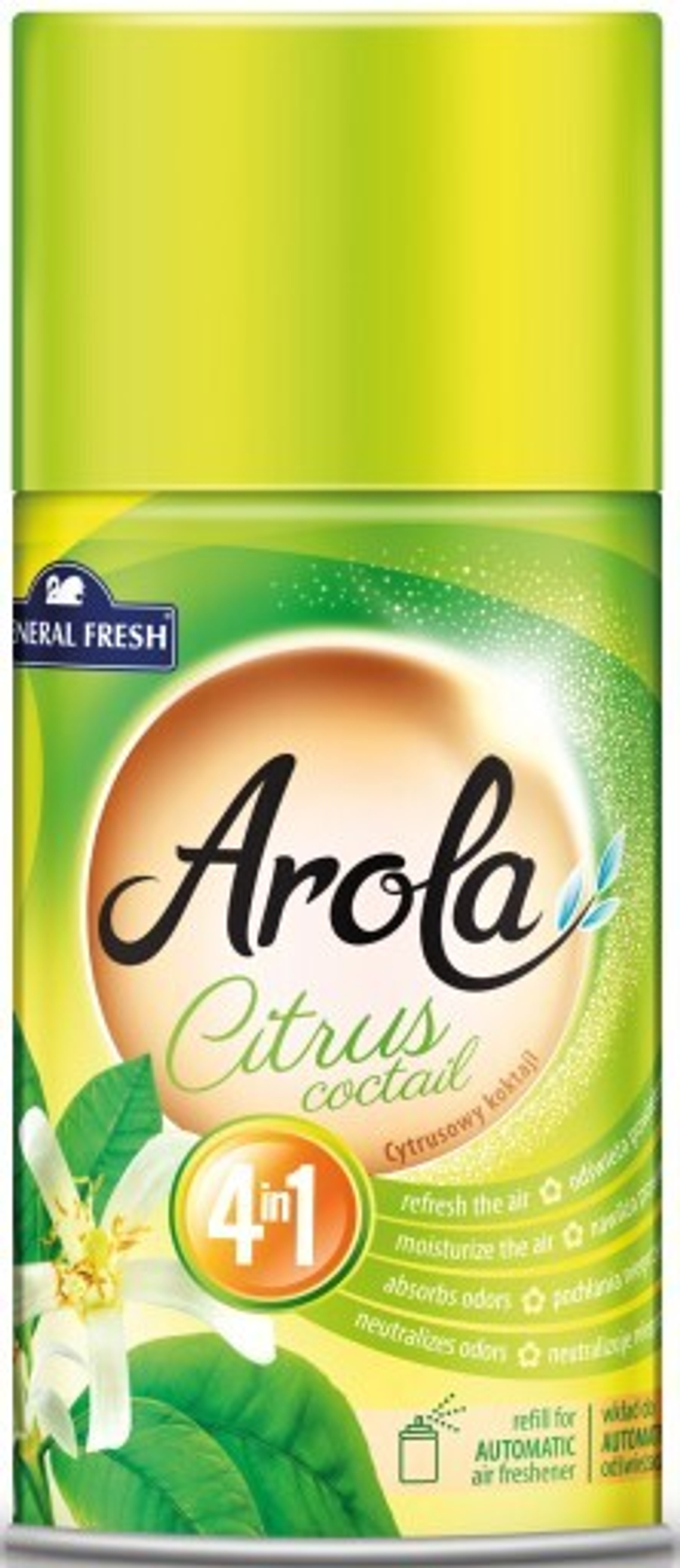 Сменный баллон к освежителю воздуха Arola "Citrus Coctail" (250 мл) General Fresh (Цитрусовый коктейль)