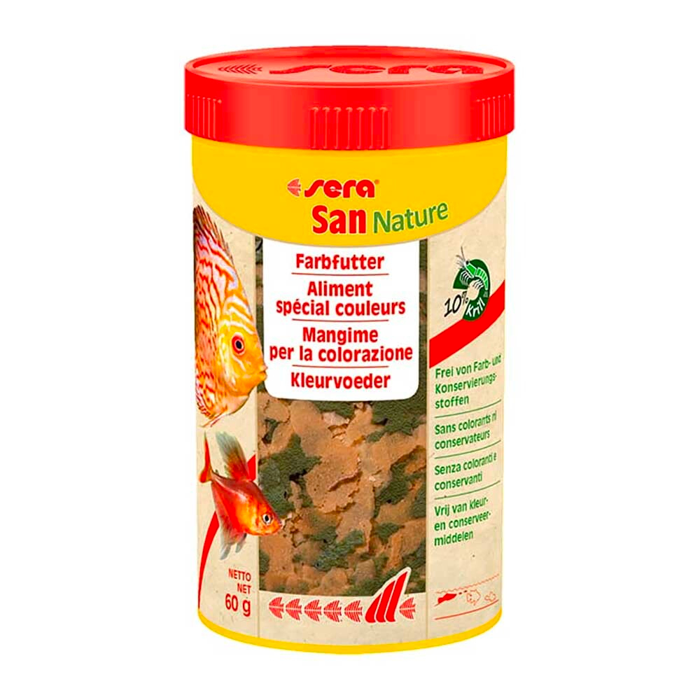 Sera San Nature - корм для усиления окраса (хлопья)