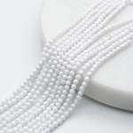 Фианит "матовый" (кубический цирконий), цвет БЕЛЫЙ, размер около 2 мм, цена за нить 38 см