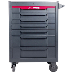 OPT-717MR Тележка инструментальная, 7 полок с набором инструментов 298 пр, металлическая столешница
