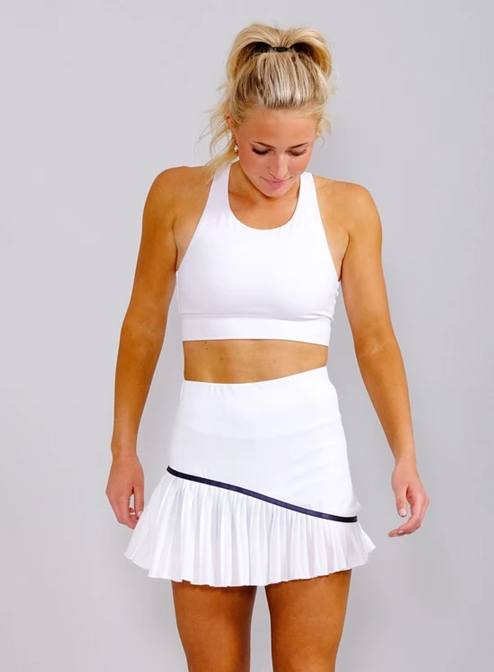 Юбка RS Court Slice Skirt - Mesh (White/Navy,S,st) (252W603-002)