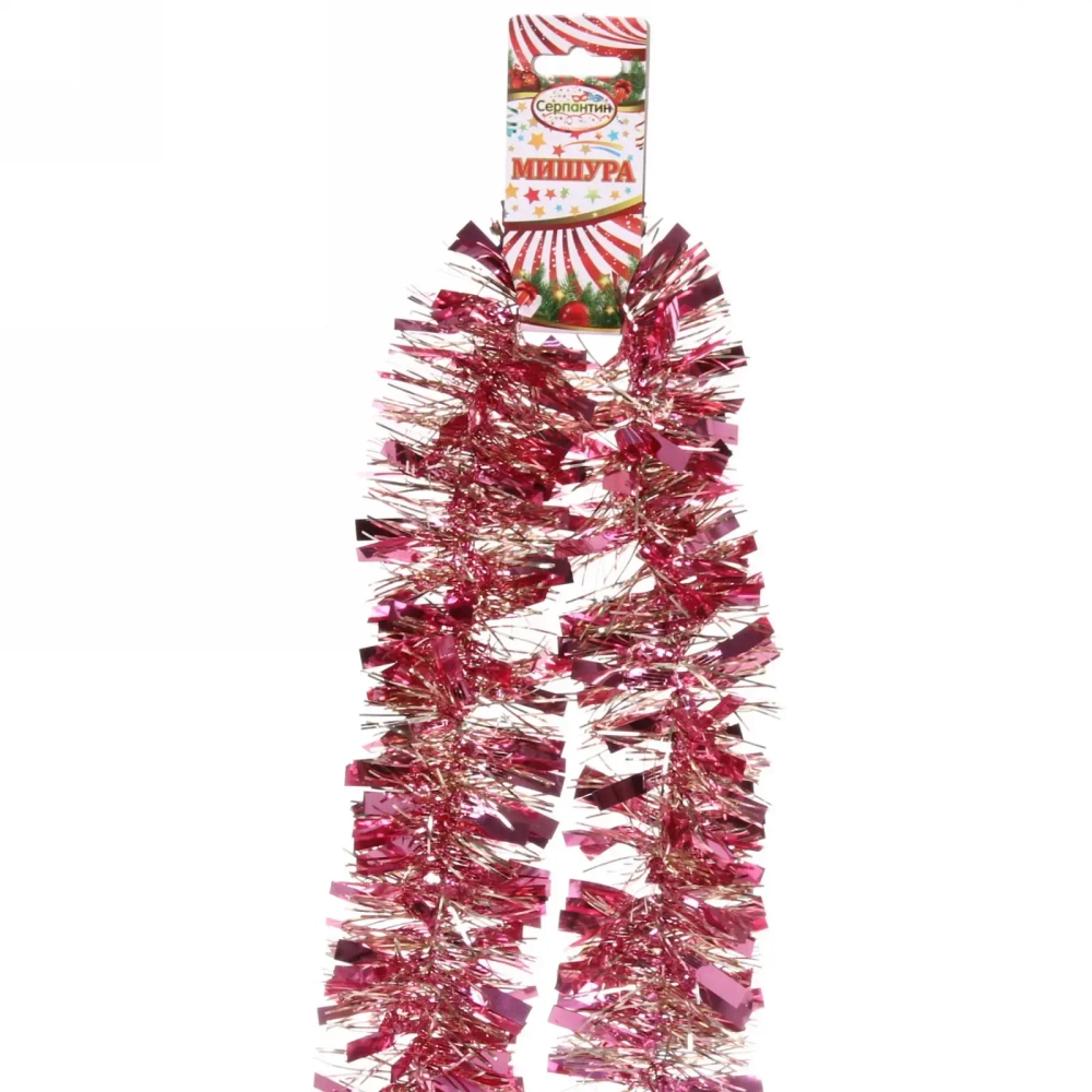 Мишура 2 м 6 см «Зимняя тайна», Розовый