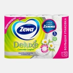 Туалетная бумага Zewa Deluxe Ромашка 3 слоя 12 рулонов в ассортименте