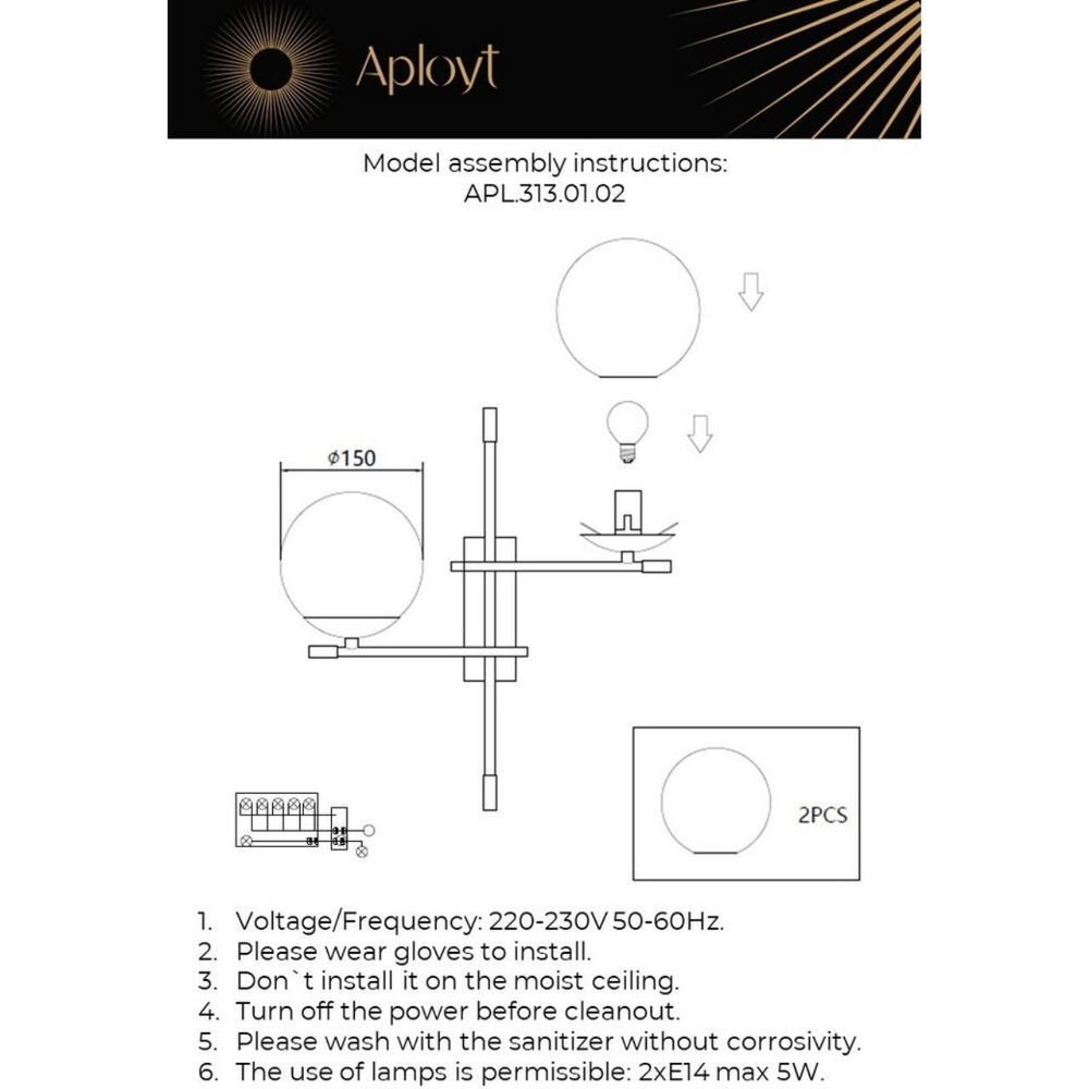 Настенный светильник Aployt Kristina APL.313.01.02