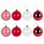 Шары ёлочные 8 шт., 8 см, "Eden Colors", пластик, цвет: красный/жемчужный, ЗОЛОТАЯ СКАЗКА, 591982