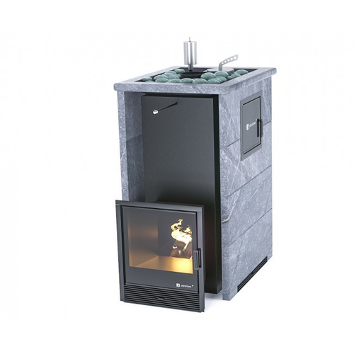 Банная печь ИзиСтим Геленджик М2 в трехстороннем кожухе с открытым верхом