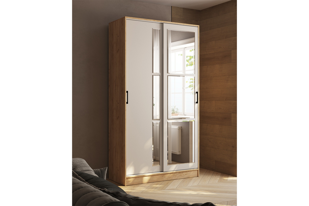 Шкаф-купе Стиль-2 120, Дуб крафт золотой, Кашемир