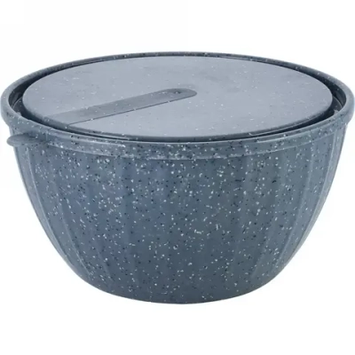 Салатник пластиковый 1,7л с крышкой «STONE» темный камень