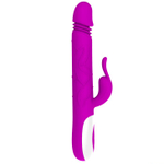 Перезаряжаемый вибратор Adrian с rolling-функцией и клиторальным отростком - 26,7 см.