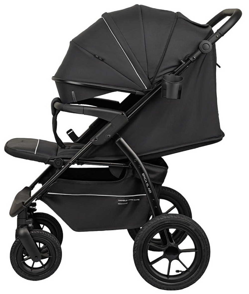 Детская прогулочная коляска Indigo Epica XL Air с сумкой 2025 черный